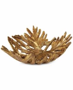 Uttermost Oak Leaf Metallic Gold Bowl