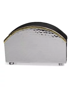 Classic Touch Stainless Steel Hammered Napkin Holder With Gold Rim -Kate Spade Shop 10400671 fpx