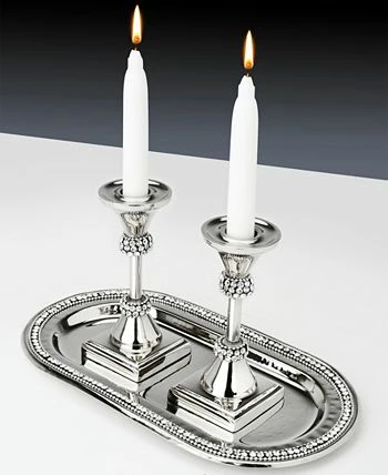 Classic Touch Single Stainless Steel Candle Holder With Crystal Diamond Design 2 Classic Touch Single Stainless Steel Candle Holder With Crystal Diamond Design - Image 2