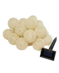 Macy's Lumabase 20 Warm White Cotton Wrapped Solar Globe Lights