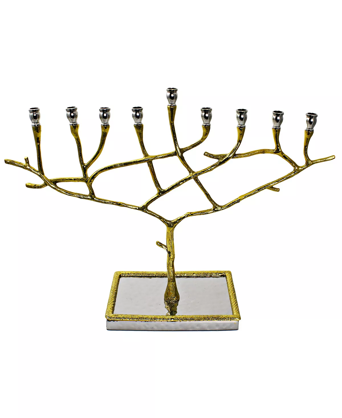 Classic Touch Wo Tone Candle Menorah 1 Classic Touch Wo Tone Candle Menorah