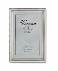 Lawrence Frames Antique Pewter Picture Frame - Bead Border Design - 4 X 6