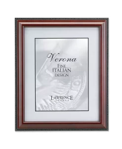 Lawrence Frames Walnut Wood Picture Frame - Gold Bead Design - 5 X 7