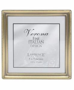 Lawrence Frames Antique Brass Picture Frame - Bead Border Design - 5 X 5