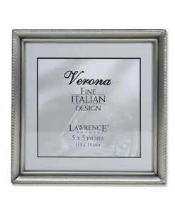 Lawrence Frames Antique Pewter Picture Frame - Bead Border Design - 5 X 5