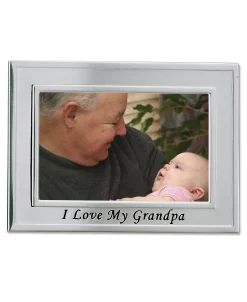 Lawrence Frames Brushed Metal I Love My Grandpa Picture Frame - Sentiments Collection - 4 X 6