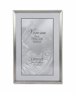 Lawrence Frames Antique Pewter Picture Frame - Bead Border Design - 8 X 12
