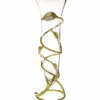 Classic Touch Glass Vase With Leaf Design