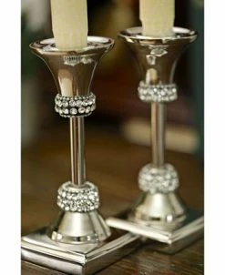 Classic Touch Single Stainless Steel Candle Holder With Crystal Diamond Design 13 Classic Touch Single Stainless Steel Candle Holder With Crystal Diamond Design -Kate Spade Shop 12727139 fpx