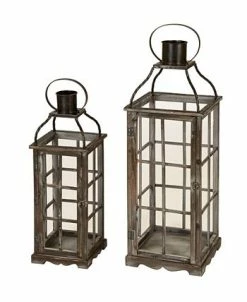 Glitzhome Set Of 2 Oversized Wood And Metal Lantern -Kate Spade Shop 14377461 fpx
