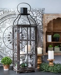 Glitzhome Set Of 2 Oversized Wood And Metal Lantern -Kate Spade Shop 14377464 fpx