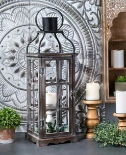 Glitzhome Set Of 2 Oversized Wood And Metal Lantern -Kate Spade Shop 14377467 fpx