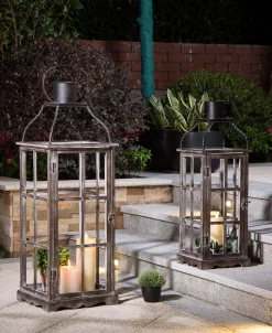 Glitzhome Set Of 2 Oversized Wood And Metal Lantern -Kate Spade Shop 14377472 fpx