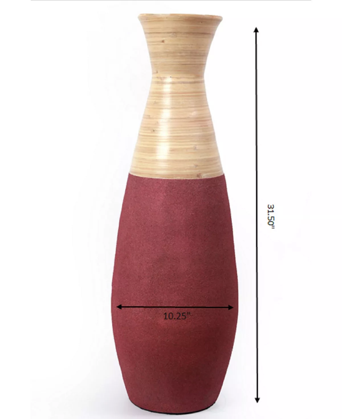 Uniquewise Handcrafted Bamboo Floor Vase, 31.5 Tall 5 Uniquewise Handcrafted Bamboo Floor Vase, 31.5 Tall - Image 5