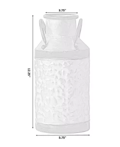 Vintiquewise Rustic Farmhouse Style Galvanized Metal Milk Can Decoration Planter And Vase, Small -Kate Spade Shop 14437226 fpx