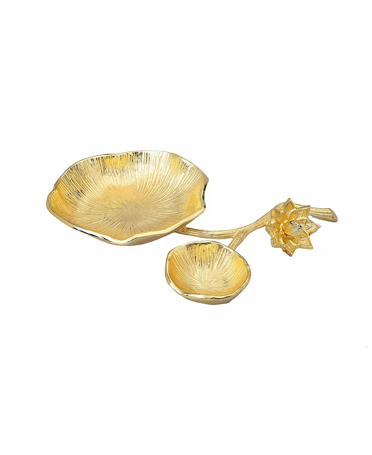 Classic Touch Gold Chip And Dip Bowl With Lotus Flower Design 1 Classic Touch Gold Chip And Dip Bowl With Lotus Flower Design