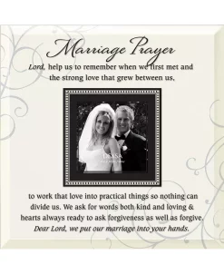 Dexsa Marriage Prayer Beveled Glass Photo Frame With Easel, 12 X 12