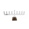 Classic Touch Stainless Steel Straight Menorah With Black Square Base