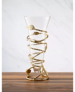 Classic Touch Glass Vase With Removable Gold Leaf Base 8 Classic Touch Glass Vase With Removable Gold Leaf Base -Kate Spade Shop 16278351 fpx