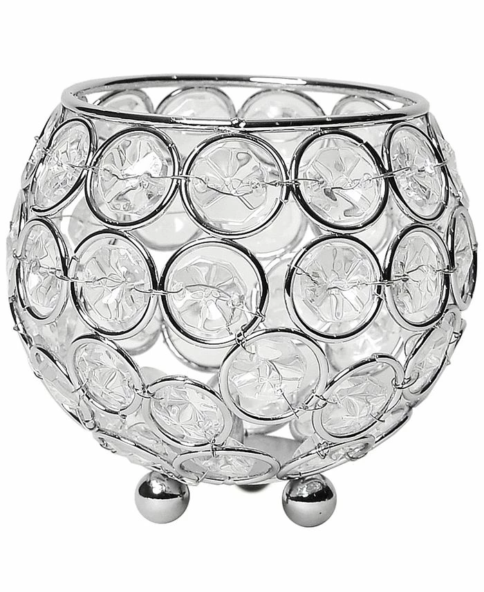 Elegant Designs Pse Crystal Circular Bowl Candle Holder, Flower Vase, Wedding Centerpiece 1 Elegant Designs Pse Crystal Circular Bowl Candle Holder, Flower Vase, Wedding Centerpiece