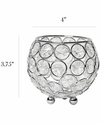 Elegant Designs Pse Crystal Circular Bowl Candle Holder, Flower Vase, Wedding Centerpiece 2 Elegant Designs Pse Crystal Circular Bowl Candle Holder, Flower Vase, Wedding Centerpiece - Image 2
