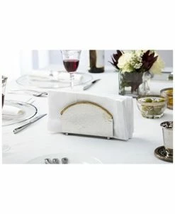 Classic Touch Stainless Steel Hammered Napkin Holder With Gold Rim -Kate Spade Shop 17005600 fpx