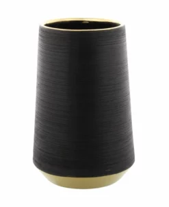 CosmoLiving By Cosmopolitan Black Porcelain Glam Vase, 5 X 8