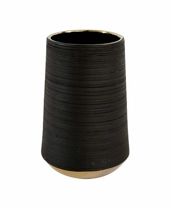 CosmoLiving By Cosmopolitan Black Porcelain Glam Vase, 5 X 8 2 CosmoLiving By Cosmopolitan Black Porcelain Glam Vase, 5 X 8 - Image 2