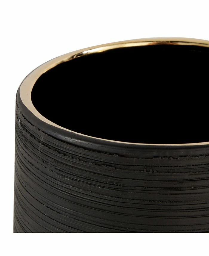 CosmoLiving By Cosmopolitan Black Porcelain Glam Vase, 5 X 8 4 CosmoLiving By Cosmopolitan Black Porcelain Glam Vase, 5 X 8 - Image 4