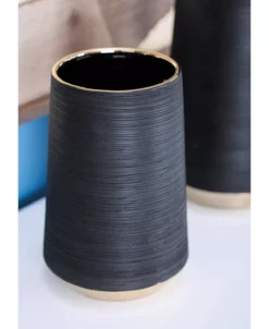 CosmoLiving By Cosmopolitan Black Porcelain Glam Vase, 5 X 8 12 CosmoLiving By Cosmopolitan Black Porcelain Glam Vase, 5 X 8 -Kate Spade Shop 18031881 fpx