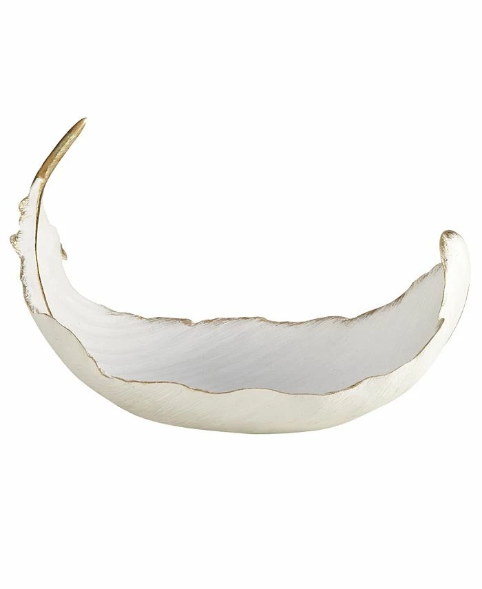 CosmoLiving By Cosmopolitan White Resin Glam Decorative Bowl, 8 X 13 X 8 1 CosmoLiving By Cosmopolitan White Resin Glam Decorative Bowl, 8 X 13 X 8
