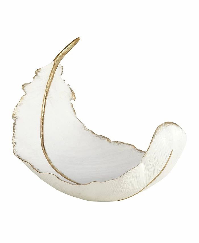 CosmoLiving By Cosmopolitan White Resin Glam Decorative Bowl, 8 X 13 X 8 4 CosmoLiving By Cosmopolitan White Resin Glam Decorative Bowl, 8 X 13 X 8 - Image 4