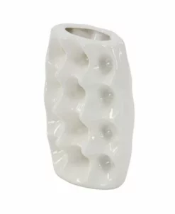 CosmoLiving By Cosmopolitan Set Of 3 White Stoneware Modern Vase, 5 X 8 -Kate Spade Shop 18032479 fpx