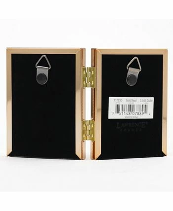 Lawrence Frames Polished Metal Hinged Double Picture Frame - Bead Border Design, 2.5 X 3.5 3 Lawrence Frames Polished Metal Hinged Double Picture Frame - Bead Border Design, 2.5 X 3.5 - Image 3