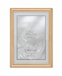 Lawrence Frames Polished Metal Picture Frame - Bead Border Design, 5 X 7