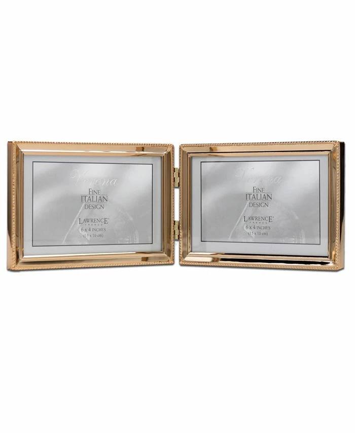 Lawrence Frames Polished Metal Hinged Double Picture Frame - Bead Border Design, 6 X 4 1 Lawrence Frames Polished Metal Hinged Double Picture Frame - Bead Border Design, 6 X 4