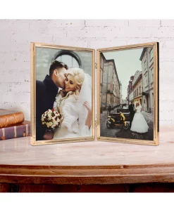 Lawrence Frames Polished Metal Hinged Double Picture Frame - Bead Border Design, 8 X 10 -Kate Spade Shop 18243046 fpx