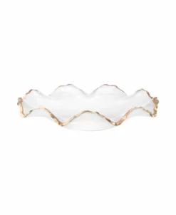 Classic Touch Glass Ruffle Bowl With Edge