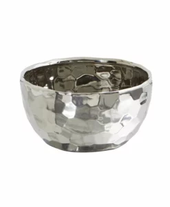 Nearly Natural 8.75 Designer Silver-Tone Bowl