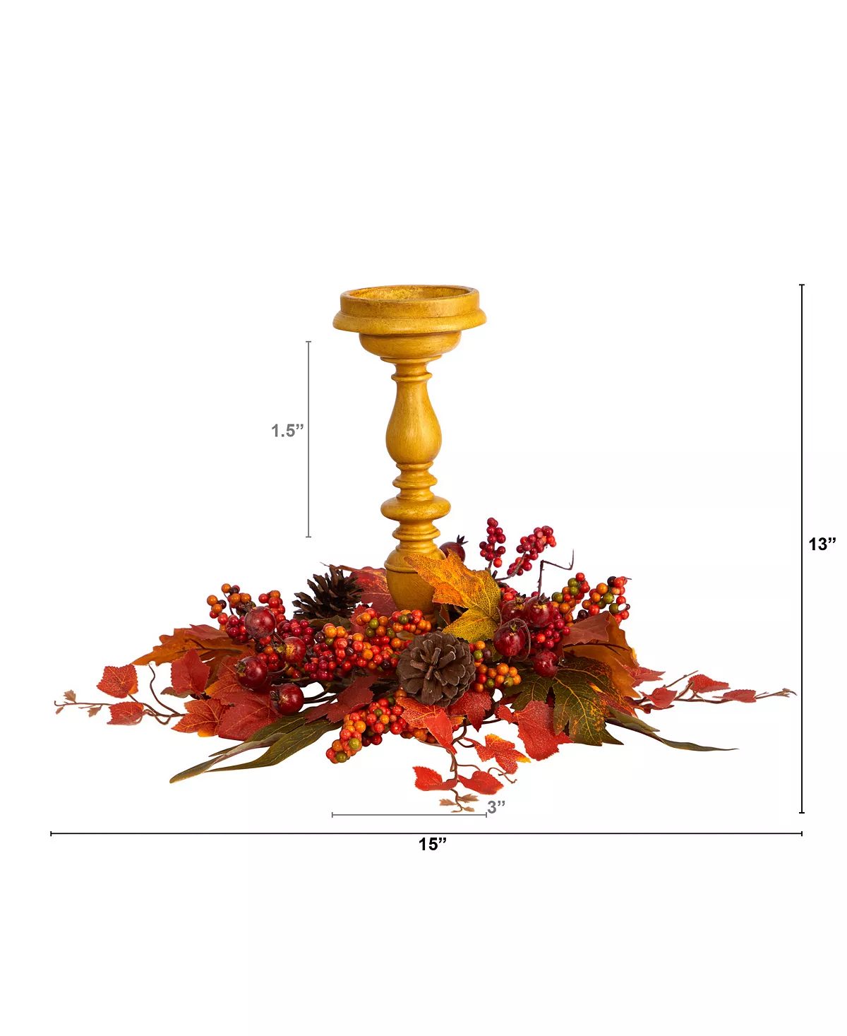 Nearly Natural 15 Harvest Fall Artificial Candelabrum Arrangement 2 Nearly Natural 15 Harvest Fall Artificial Candelabrum Arrangement - Image 2
