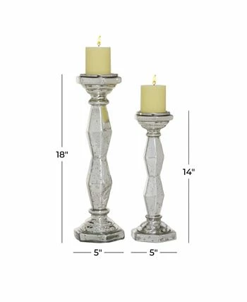 Rosemary Lane Glam Candle Holder, Set Of 2 2 Rosemary Lane Glam Candle Holder, Set Of 2 - Image 2