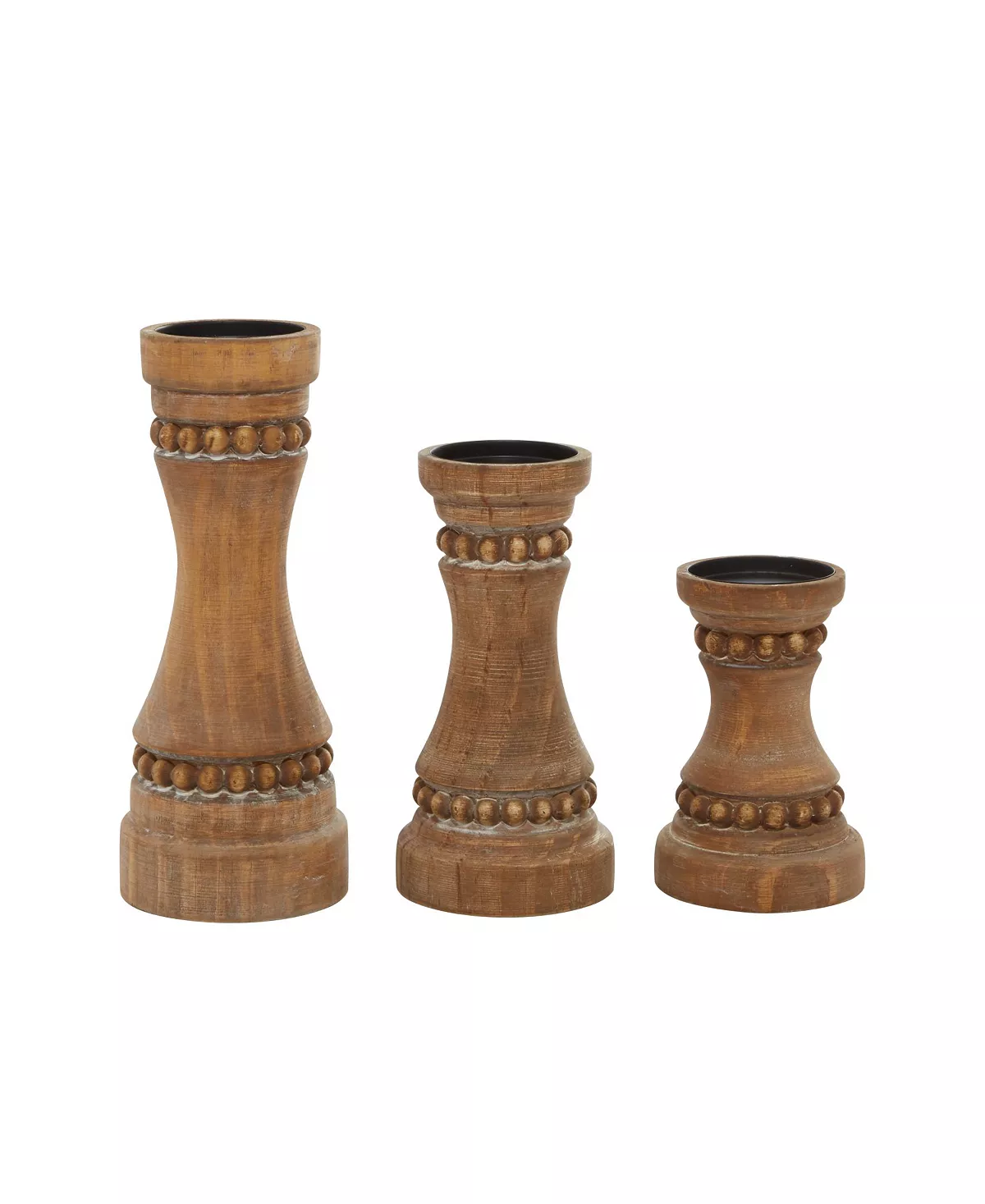 Rosemary Lane Wood Natural Candle Holder, Set Of 3 8 Rosemary Lane Wood Natural Candle Holder, Set Of 3 - Image 8