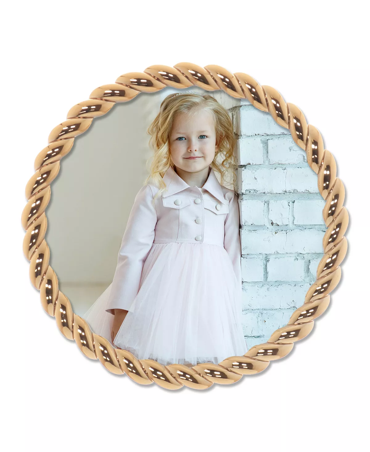 Lawrence Frames Round Metal Picture Frame With Rope Design, 4 X 4 3 Lawrence Frames Round Metal Picture Frame With Rope Design, 4 X 4 - Image 3