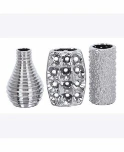Rosemary Lane Ceramic Modern 3 Piece Vase Set