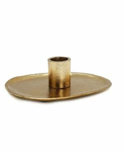 Classic Touch Flat Candle Holder