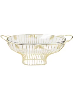 Classic Touch Leaf Oval Shaped Bowl With Glass Insert -Kate Spade Shop 22455392 fpx