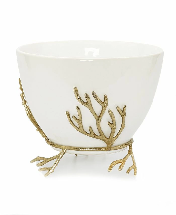 Classic Touch Bowl On Base With Coral Design Ornament, 8.5 X 4 1 Classic Touch Bowl On Base With Coral Design Ornament, 8.5 X 4