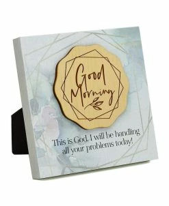 Dexsa Good Morning Meadow Wood Plaque, 6 X 6