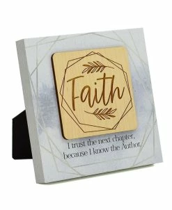 Dexsa Faith I Trust Meadow Wood Plaque, 6 X 6