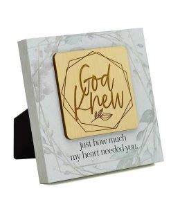 Dexsa God Knew Meadow Wood Plaque, 6 X 6